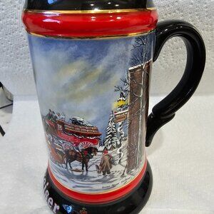 Vintage Collectible 1992 Budweiser “A Perfect Christmas” Holiday Beer Stein